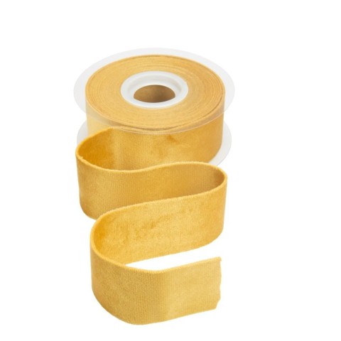 NASTRO VELLUTO DOPPIO MM25 X 7MT GIALLO ORO